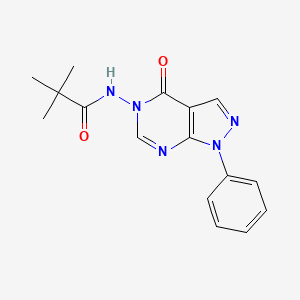 molecular formula C16H17N5O2 B2366086 N-(4-oxo-1-phenyl-1H-pyrazolo[3,4-d]pyrimidin-5(4H)-yl)pivalamide CAS No. 899996-00-0