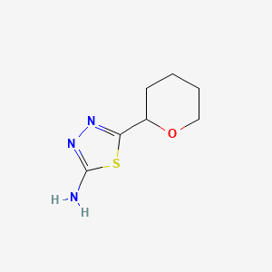 molecular formula C7H11N3OS B2366110 5-(Oxan-2-yl)-1,3,4-thiadiazol-2-amine CAS No. 1247898-75-4