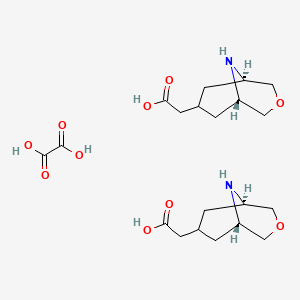molecular formula C20H32N2O10 B2366125 exo-3-Oxa-9-aza-bicyclo[3.3.1]nonane-7-acetic acid hemioxalate CAS No. 2199982-74-4