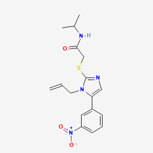 molecular formula C17H20N4O3S B2366139 2-((1-allyl-5-(3-nitrophenyl)-1H-imidazol-2-yl)thio)-N-isopropylacetamide CAS No. 1234875-62-7