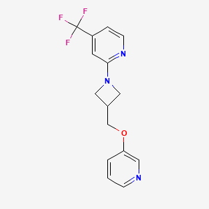 molecular formula C15H14F3N3O B2366145 2-[3-(Pyridin-3-yloxymethyl)azetidin-1-yl]-4-(trifluoromethyl)pyridine CAS No. 2380143-63-3