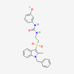 molecular formula C26H27N3O4S B2366162 1-(2-((1-苄基-2-甲基-1H-吲哚-3-基)磺酰基)乙基)-3-(3-甲氧基苯基)脲 CAS No. 946299-48-5
