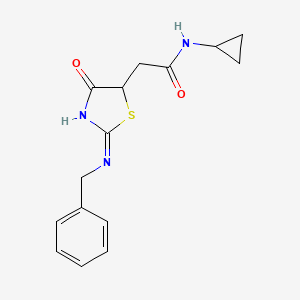 2-(2-(Benzylamino)-4-oxo-4,5-dihydrothiazol-5-yl)-N-cyclopropylacetamide