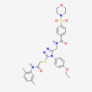 molecular formula C32H36N6O6S2 B2366173 N-((5-((2-((2,5-dimethylphenyl)amino)-2-oxoethyl)thio)-4-(4-ethoxyphenyl)-4H-1,2,4-triazol-3-yl)methyl)-4-(morpholinosulfonyl)benzamide CAS No. 309968-73-8