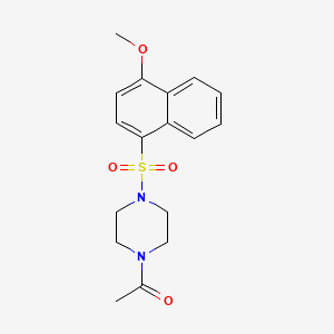 molecular formula C17H20N2O4S B2366183 1-Acetyl-4-[(4-methoxynaphthyl)sulfonyl]piperazine CAS No. 941264-04-6