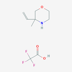 molecular formula C9H14F3NO3 B2366193 3-Ethenyl-3-methylmorpholine;2,2,2-trifluoroacetic acid CAS No. 2490407-03-7