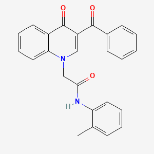 molecular formula C25H20N2O3 B2366200 2-(3-benzoyl-4-oxoquinolin-1-yl)-N-(2-methylphenyl)acetamide CAS No. 895652-79-6