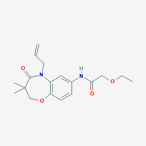 molecular formula C18H24N2O4 B2366218 N-(5-allyl-3,3-dimethyl-4-oxo-2,3,4,5-tetrahydrobenzo[b][1,4]oxazepin-7-yl)-2-ethoxyacetamide CAS No. 921863-81-2