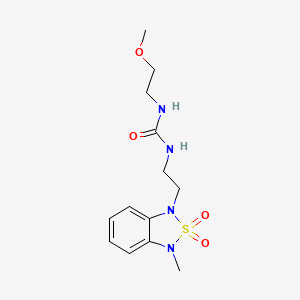 molecular formula C13H20N4O4S B2366227 1-(2-methoxyethyl)-3-(2-(3-methyl-2,2-dioxidobenzo[c][1,2,5]thiadiazol-1(3H)-yl)ethyl)urea CAS No. 2034489-32-0