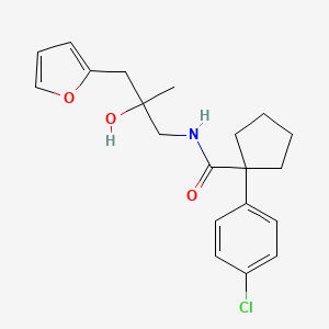 molecular formula C20H24ClNO3 B2366230 1-(4-chlorophenyl)-N-(3-(furan-2-yl)-2-hydroxy-2-methylpropyl)cyclopentanecarboxamide CAS No. 1798540-00-7