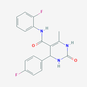 molecular formula C18H15F2N3O2 B2366233 N-(2-fluorophenyl)-4-(4-fluorophenyl)-6-methyl-2-oxo-3,4-dihydro-1H-pyrimidine-5-carboxamide CAS No. 713097-20-2