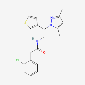 molecular formula C19H20ClN3OS B2366257 2-(2-chlorophenyl)-N-[2-(3,5-dimethyl-1H-pyrazol-1-yl)-2-(thiophen-3-yl)ethyl]acetamide CAS No. 2097934-34-2