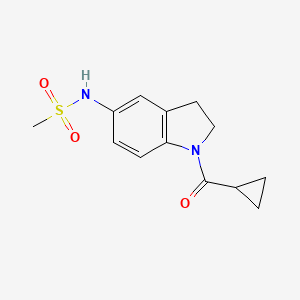 molecular formula C13H16N2O3S B2366266 N-(1-(cyclopropanecarbonyl)indolin-5-yl)methanesulfonamide CAS No. 1049519-22-3