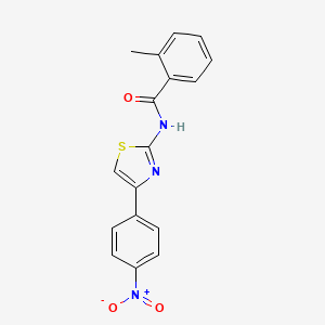 (E)-2-methyl-N-(4-(4-nitrophenyl)thiazol-2(3H)-ylidene)benzamide