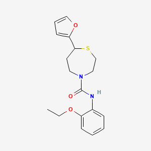 molecular formula C18H22N2O3S B2366280 N-(2-ethoxyphenyl)-7-(furan-2-yl)-1,4-thiazepane-4-carboxamide CAS No. 1706094-74-7