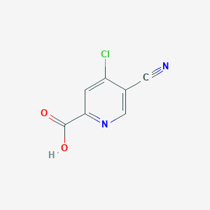 molecular formula C7H3ClN2O2 B2366285 4-Chloro-5-cyanopyridine-2-carboxylic acid CAS No. 1256824-14-2
