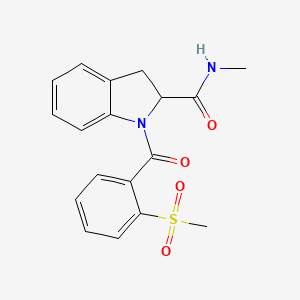 N-methyl-1-(2-(methylsulfonyl)benzoyl)indoline-2-carboxamide