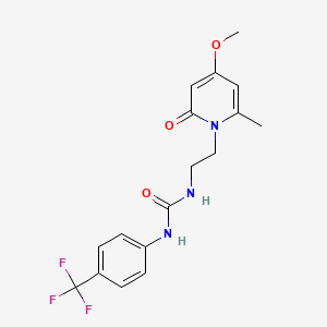 molecular formula C17H18F3N3O3 B2366310 1-(2-(4-methoxy-6-methyl-2-oxopyridin-1(2H)-yl)ethyl)-3-(4-(trifluoromethyl)phenyl)urea CAS No. 2034591-21-2