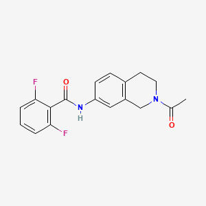 molecular formula C18H16F2N2O2 B2366324 N-(2-acetyl-1,2,3,4-tetrahydroisoquinolin-7-yl)-2,6-difluorobenzamide CAS No. 955680-75-8