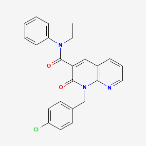 molecular formula C24H20ClN3O2 B2366332 1-(4-chlorobenzyl)-N-ethyl-2-oxo-N-phenyl-1,2-dihydro-1,8-naphthyridine-3-carboxamide CAS No. 1005291-56-4