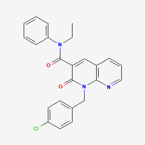 molecular formula C24H20ClN3O2 B2366332 1-(4-chlorobenzyl)-N-éthyl-2-oxo-N-phényl-1,2-dihydro-1,8-naphtyridine-3-carboxamide CAS No. 1005291-56-4