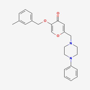 5-[(3-Methylphenyl)methoxy]-2-[(4-phenylpiperazin-1-yl)methyl]pyran-4-one