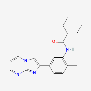 molecular formula C19H22N4O B2366356 2-ethyl-N-(5-(imidazo[1,2-a]pyrimidin-2-yl)-2-methylphenyl)butanamide CAS No. 847387-70-6