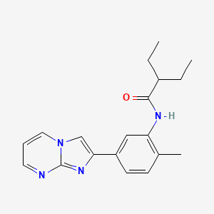 molecular formula C19H22N4O B2366356 2-乙基-N-(5-(咪唑并[1,2-a]嘧啶-2-基)-2-甲基苯基)丁酰胺 CAS No. 847387-70-6