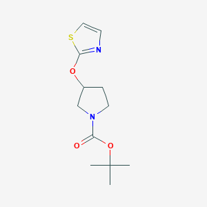 molecular formula C12H18N2O3S B2366358 tert-Butyl 3-(thiazol-2-yloxy)pyrrolidine-1-carboxylate CAS No. 1420980-87-5