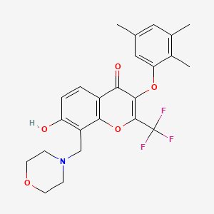 7-Hydroxy-8-(morpholin-4-ylmethyl)-2-(trifluoromethyl)-3-(2,3,5-trimethylphenoxy)chromen-4-one