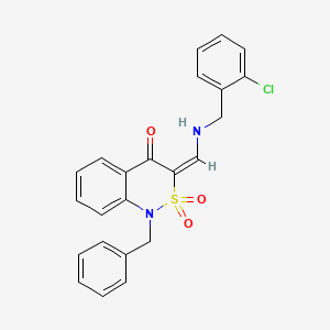 (3E)-1-benzyl-3-{[(2-chlorobenzyl)amino]methylene}-1H-2,1-benzothiazin-4(3H)-one 2,2-dioxide
