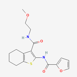 molecular formula C17H20N2O4S B2366378 N-{3-[(2-メトキシエチル)カルバモイル]-4,5,6,7-テトラヒドロ-1-ベンゾチオフェン-2-イル}フラン-2-カルボキサミド CAS No. 380583-53-9