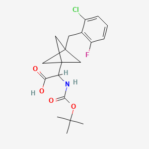 2-[3-[(2-Chloro-6-fluorophenyl)methyl]-1-bicyclo[1.1.1]pentanyl]-2-[(2-methylpropan-2-yl)oxycarbonylamino]acetic acid
