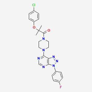 molecular formula C24H23ClFN7O2 B2366442 2-(4-chlorophenoxy)-1-(4-(3-(4-fluorophenyl)-3H-[1,2,3]triazolo[4,5-d]pyrimidin-7-yl)piperazin-1-yl)-2-methylpropan-1-one CAS No. 920226-61-5