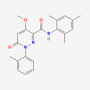 molecular formula C22H23N3O3 B2366444 N-mesityl-4-methoxy-6-oxo-1-(o-tolyl)-1,6-dihydropyridazine-3-carboxamide CAS No. 1002255-42-6