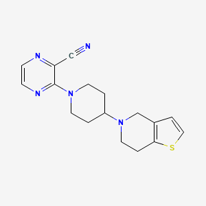 molecular formula C17H19N5S B2366450 3-[4-(6,7-Dihydro-4H-thieno[3,2-c]pyridin-5-yl)piperidin-1-yl]pyrazine-2-carbonitrile CAS No. 2379970-98-4