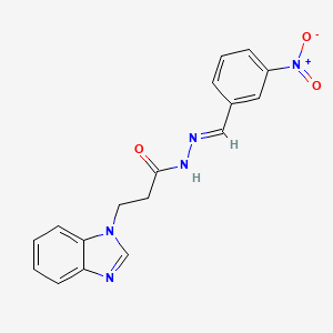(E)-3-(1H-benzo[d]imidazol-1-yl)-N'-(3-nitrobenzylidene)propanehydrazide