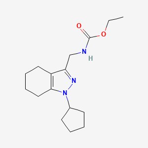 molecular formula C16H25N3O2 B2366455 ethyl ((1-cyclopentyl-4,5,6,7-tetrahydro-1H-indazol-3-yl)methyl)carbamate CAS No. 1448054-58-7