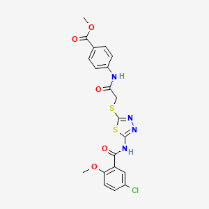 molecular formula C20H17ClN4O5S2 B2366456 4-(2-((5-(5-氯-2-甲氧基苯甲酰氨基)-1,3,4-噻二唑-2-基)硫代)乙酰氨基)苯甲酸甲酯 CAS No. 896027-01-3