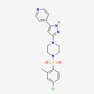 molecular formula C19H20ClN5O2S B2366464 1-[(4-chloro-2-methylphenyl)sulfonyl]-4-[3-(4-pyridyl)-1H-pyrazol-5-yl]piperazine CAS No. 1322787-43-8