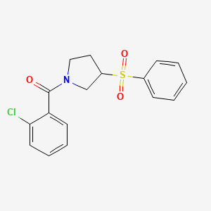 molecular formula C17H16ClNO3S B2366469 (2-Chlorophenyl)(3-(phenylsulfonyl)pyrrolidin-1-yl)methanone CAS No. 1448124-78-4