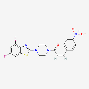 molecular formula C20H16F2N4O3S B2366473 (Z)-1-(4-(4,6-二氟苯并[d]噻唑-2-基)哌嗪-1-基)-3-(4-硝基苯基)丙-2-烯-1-酮 CAS No. 897481-86-6