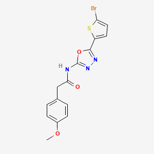 molecular formula C15H12BrN3O3S B2366474 N-(5-(5-bromothiophen-2-yl)-1,3,4-oxadiazol-2-yl)-2-(4-methoxyphenyl)acetamide CAS No. 1021132-00-2