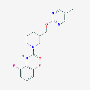 molecular formula C18H20F2N4O2 B2366476 N-(2,6-Difluorophenyl)-3-[(5-methylpyrimidin-2-yl)oxymethyl]piperidine-1-carboxamide CAS No. 2380172-83-6