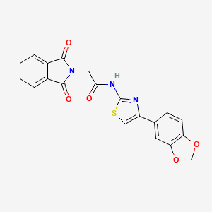 molecular formula C20H13N3O5S B2366480 N-(4-(苯并[d][1,3]二氧杂环-5-基)噻唑-2-基)-2-(1,3-二氧代异吲哚-2-基)乙酰胺 CAS No. 361478-54-8