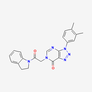 molecular formula C22H20N6O2 B2366482 6-[2-(2,3-二氢吲哚-1-基)-2-氧代乙基]-3-(3,4-二甲苯基)三唑并[4,5-d]嘧啶-7-酮 CAS No. 872591-13-4