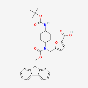 5-[[9H-Fluoren-9-ylmethoxycarbonyl-[4-[(2-methylpropan-2-yl)oxycarbonylamino]cyclohexyl]amino]methyl]furan-2-carboxylic acid