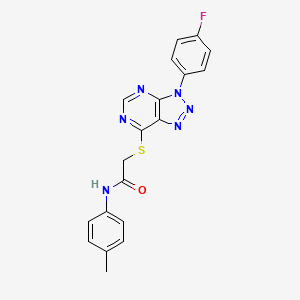molecular formula C19H15FN6OS B2366487 2-((3-(4-氟苯基)-3H-[1,2,3]三唑并[4,5-d]嘧啶-7-基)硫代)-N-(对甲苯基)乙酰胺 CAS No. 863459-88-5