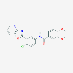 molecular formula C21H14ClN3O4 B236649 N-(4-chloro-3-[1,3]oxazolo[4,5-b]pyridin-2-ylphenyl)-2,3-dihydro-1,4-benzodioxine-6-carboxamide 