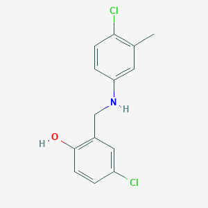 molecular formula C14H13Cl2NO B2366500 4-氯-2-{[(4-氯-3-甲基苯基)氨基]甲基}苯酚 CAS No. 1232788-20-3